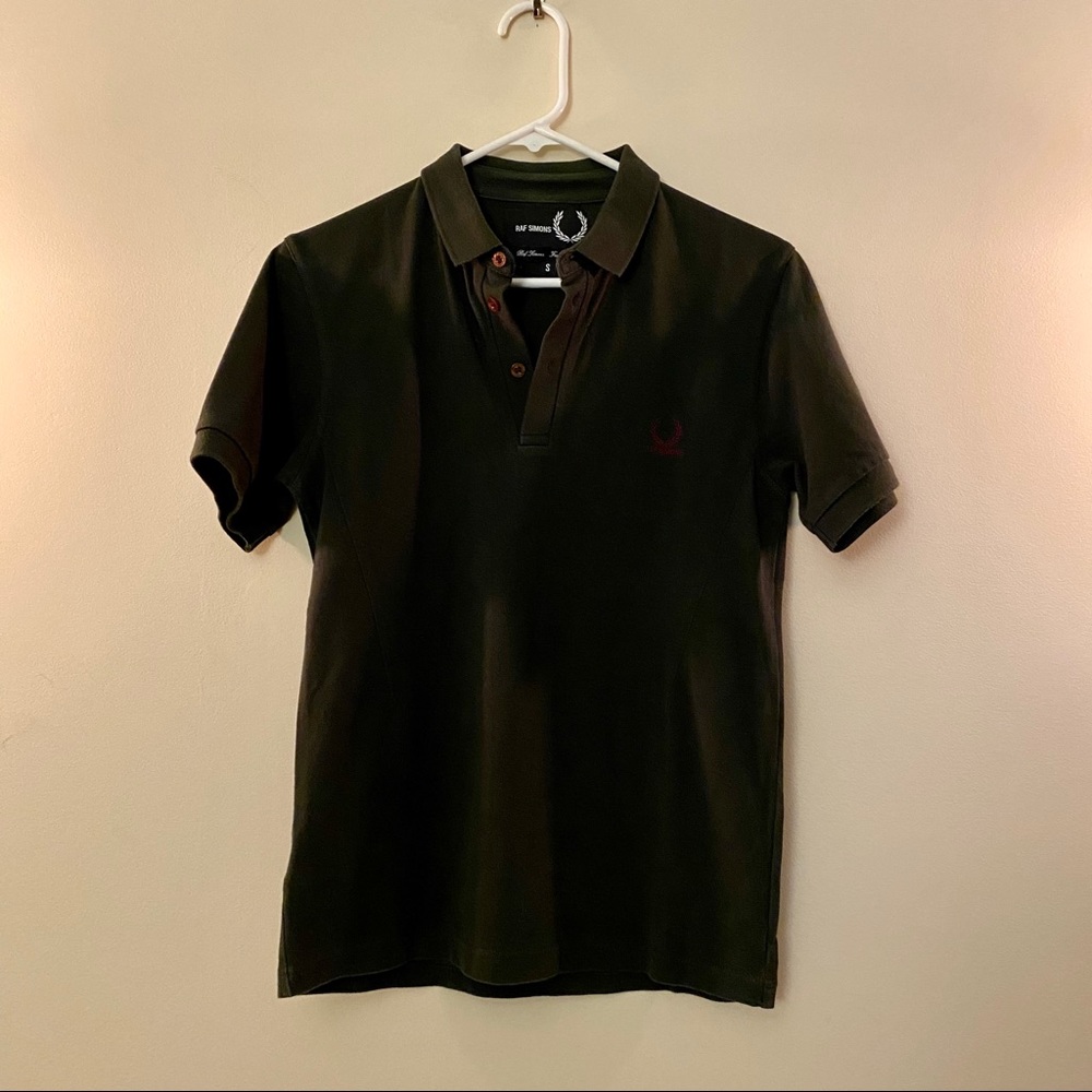 Raf Simon x Fred Perry Pique Polo Shirt-Dark Green